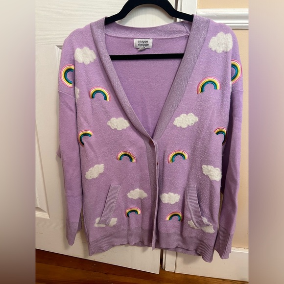 COPY - EUC Unique Vintage rainbow cardigan. XS/S - Picture 3 of 4